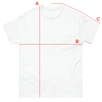Diagram showing where each garment measurement is taken