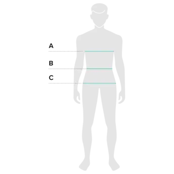 Diagram showing where to measure your body