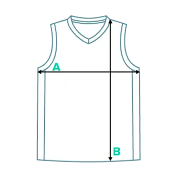 Diagram showing where each garment measurement is taken
